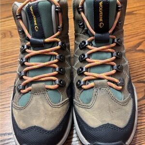 Wolverine Leather Hiking Boots with Orange Accents
